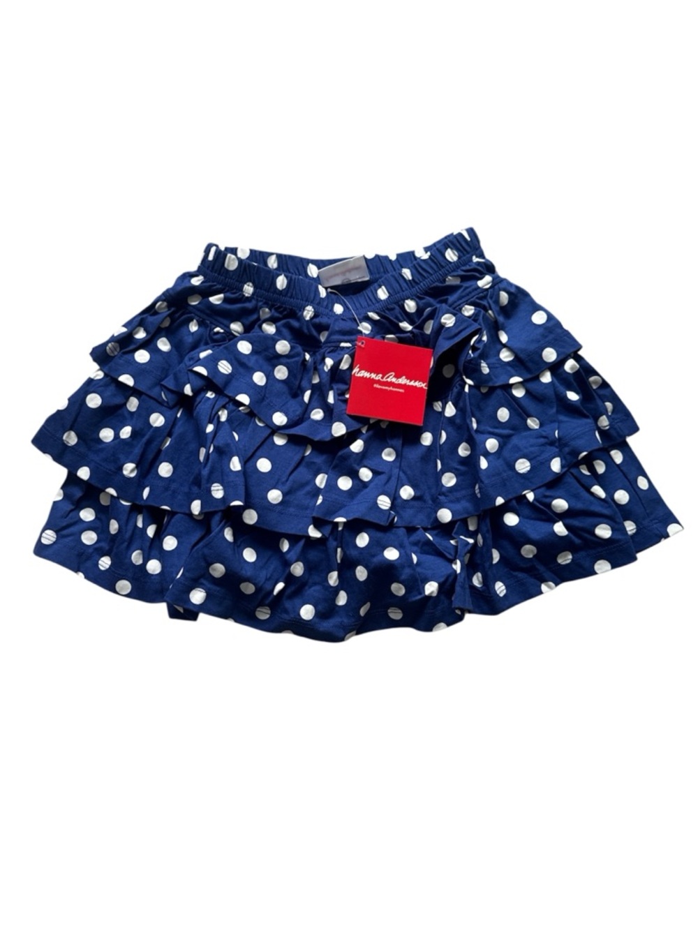 Hanna Andersson Blue Polka Dot Skort scooter skirt Size 130 US8 NWT